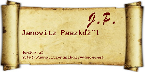 Janovitz Paszkál névjegykártya